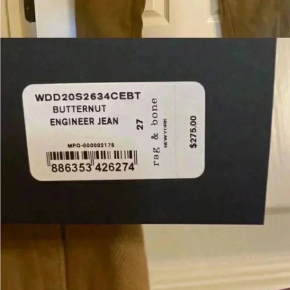 RAG AND BONE Jeans Womens High Rise Straight Buttnernut Brown Engineer Sz 31 - Picture 16 of 16